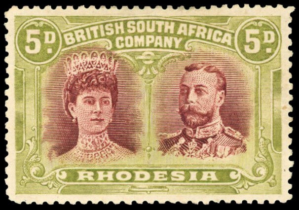 Lot 262 - SG 143a 5d lake-brown and green mint